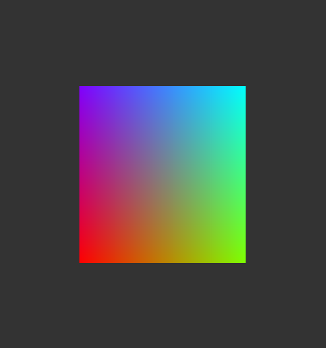 Rendered result: a colored square on grey background.