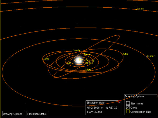 Outer view of the solar system, rendered by Gottorfium