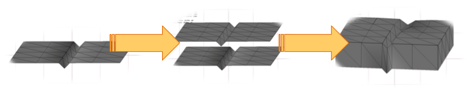 Original-Mesh mit Offset verbinden