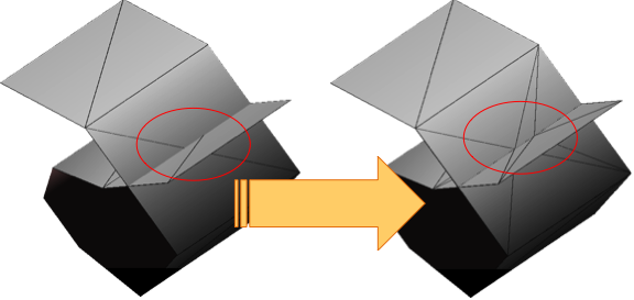 Original-Mesh mit Offset verbinden